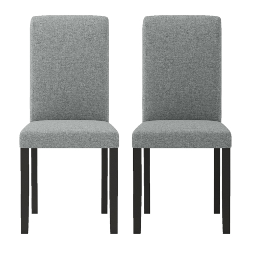 Gymax Dining Chair Set of 2 Mid-Century Modern Fabric Upholstered Parson Chairs