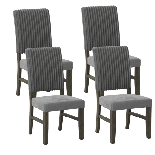Gymax Dining Chair Set of 4 Mid-Century Modern Velvet Fabric Upholstered Chairs