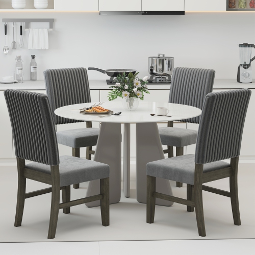 Gymax Dining Chair Set of 4 Mid-Century Modern Velvet Fabric Upholstered Chairs