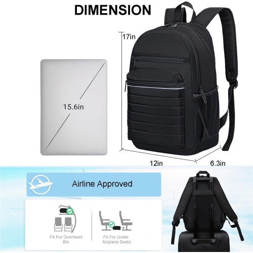 K Anti-Thief Travel Backpack for Men and Women, Backpack Purse for Women, Fashion Backpack, Casual Backpack for College(Carbon Black)