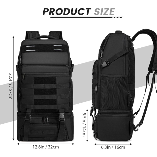 Lunch Backpack, Insulated Cooler Backpack Removable Lunch Box for Men Women, 15.6 Inches RFID Blocking Laptop Backpack Lunch Bag for Work Travel Black