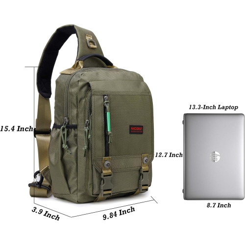 Sling Bags Chest Shoulder Backpacks, 13.3'' Laptop Backpack Crossbody Messenger Bag Travel Outdoor Men Women