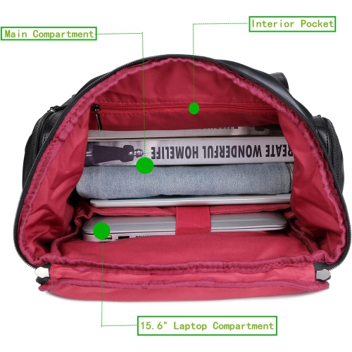 BP-16 PU Leather OVERSIZED Casual Backpack College Backpack Daypack Black