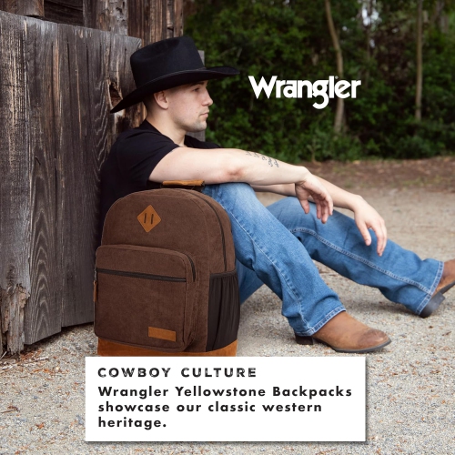 Yellowstone Sturdy Backpack for Travel Water Resistant Casual Daypack for Laptop Notebook, Brncrd