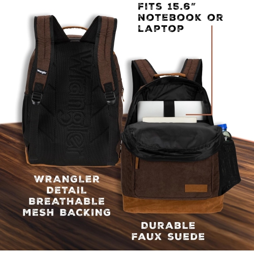 Yellowstone Sturdy Backpack for Travel Water Resistant Casual Daypack for Laptop Notebook, Brncrd