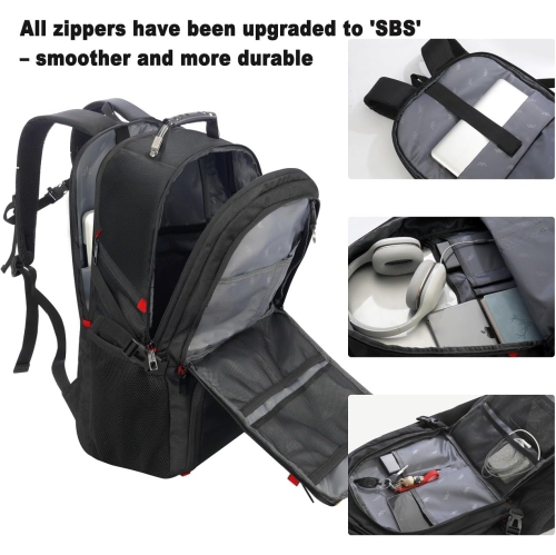 Travel Business Laptop Backpack for 18.4in PC with Shoe Compartment USB Charging Port,Sport Gym Bag for College Hiking Camping,Waterproof Bookbag