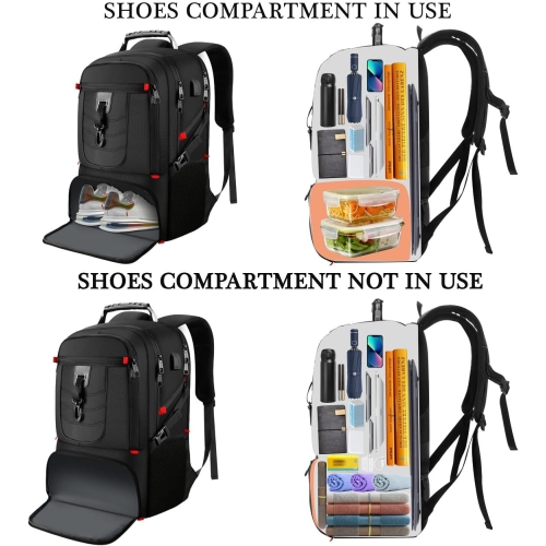Travel Business Laptop Backpack for 18.4in PC with Shoe Compartment USB Charging Port,Sport Gym Bag for College Hiking Camping,Waterproof Bookbag