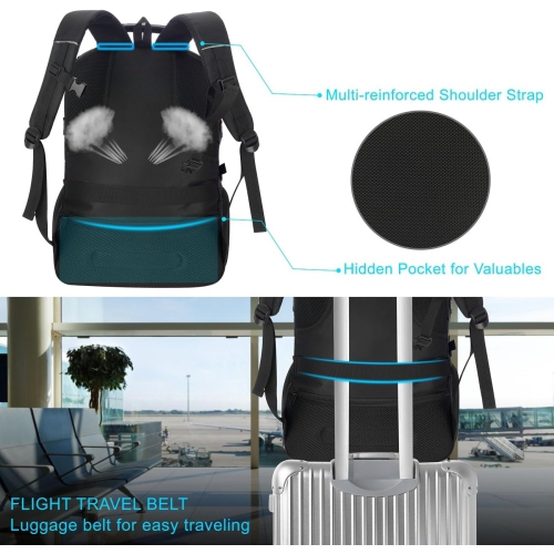 Travel Business Laptop Backpack for 18.4in PC with Shoe Compartment USB Charging Port,Sport Gym Bag for College Hiking Camping,Waterproof Bookbag