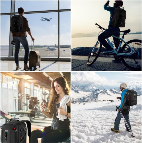 Travel Business Laptop Backpack for 18.4in PC with Shoe Compartment USB Charging Port,Sport Gym Bag for College Hiking Camping,Waterproof Bookbag