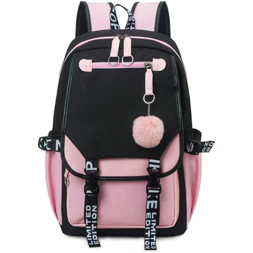 Kids Backpacks For Teen Girls With USB Port, cute pink backpack Can Hold 15.6in Notebook,Tablets.Girls Backpack Can Be Used As Gift for Students Or
