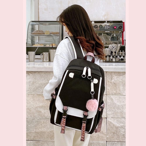 Kids Backpacks For Teen Girls With USB Port, cute pink backpack Can Hold 15.6in Notebook,Tablets.Girls Backpack Can Be Used As Gift for Students Or