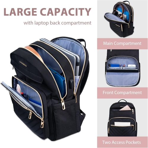 Laptop Backpack for Women Men Work Laptop Bag Fashion with USB Port, Daypacks for College, Business