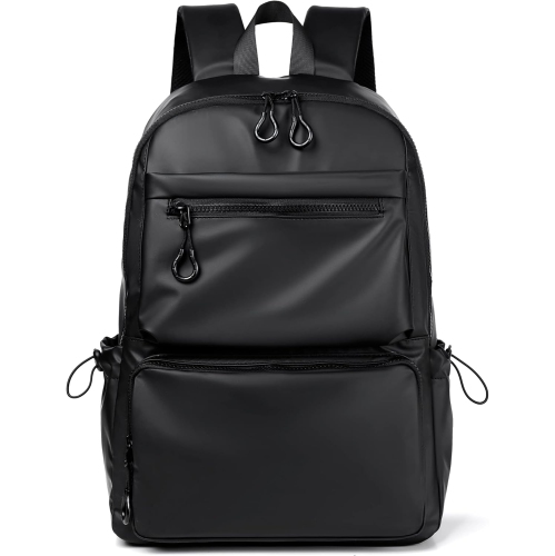 Casual Hiking Daypack Waterproof Bookbag Simple School College Bag Laptop Backpack Large Capacity, Black, Black, 11.22*17.3*4.92 inch, Daypack