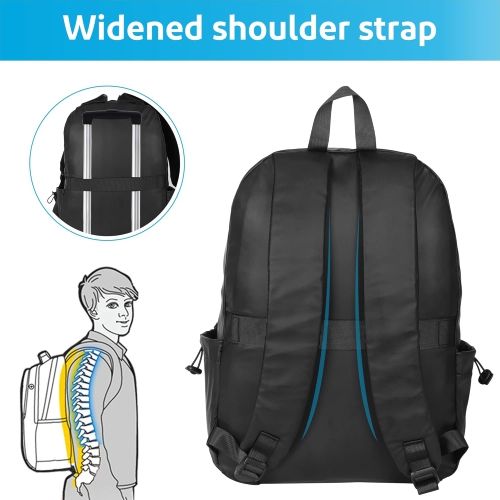 Casual Hiking Daypack Waterproof Bookbag Simple School College Bag Laptop Backpack Large Capacity, Black, Black, 11.22*17.3*4.92 inch, Daypack