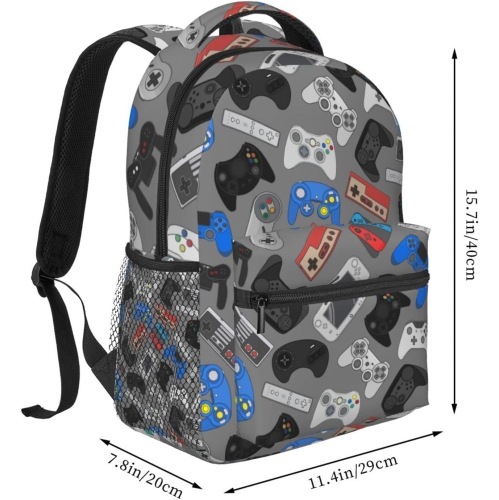 Backpack School Bag For Students Teens Men Women Laptop Backpacks Travel Daypack Bag With Multiple Pockets, Video Game#02, One Size, Daypack Backpacks