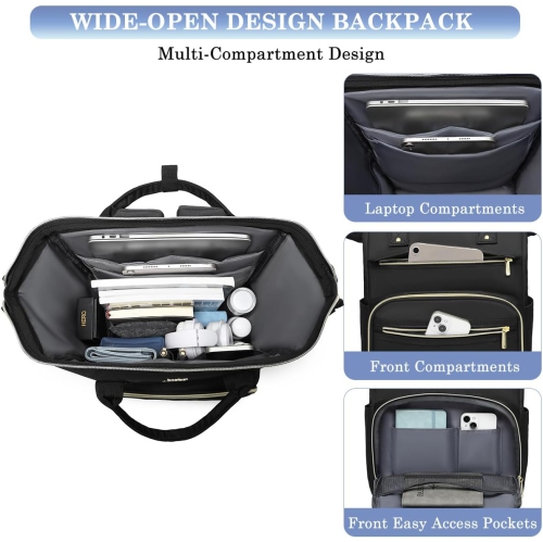 Women Laptop Backpack Work Bag - Fits 15.6 inch with Laptop Compartment Waterproof Professional Fashion Travel Purse for College Nurse Business