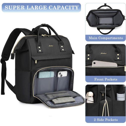 Women Laptop Backpack Work Bag - Fits 15.6 inch with Laptop Compartment Waterproof Professional Fashion Travel Purse for College Nurse Business