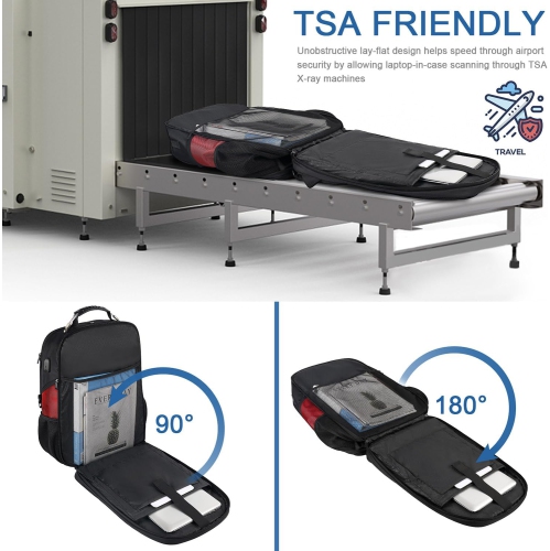 52L Extra Large Laptop Backpack, Travel Computer Bag with USB Port, TSA-Approved Business Rucksack for Men Women, Heavy Duty Backpack Fits 17.3 Inch