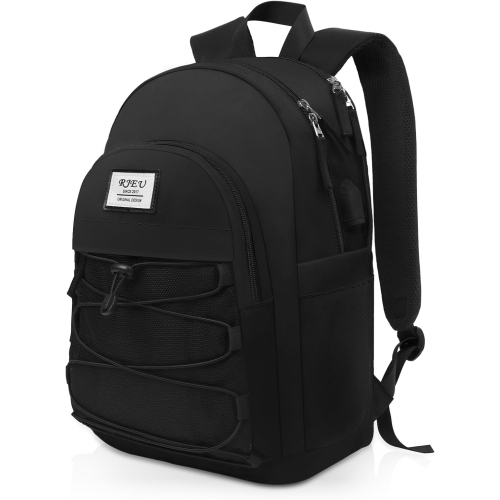 Laptop Backpacks 15.6 Inch,School Bags,College Backpack Aesthetic Cute Bookbag for Girl Boy Teens Student Travel(Black)