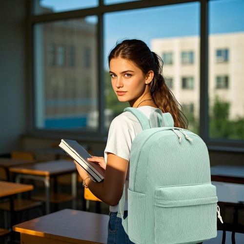 School Backpack Teen Girls Lightweight Bookbags Elementary Middle School College Back Pack Women Laptop Casual Daypacks, Light Green, School Backpack