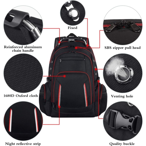 Laptop Backpack for Men, Large Travel Computer Backpack with USB Charging Port for Work Business Fits 17 Inch Notebook, Big College School Bookbag,