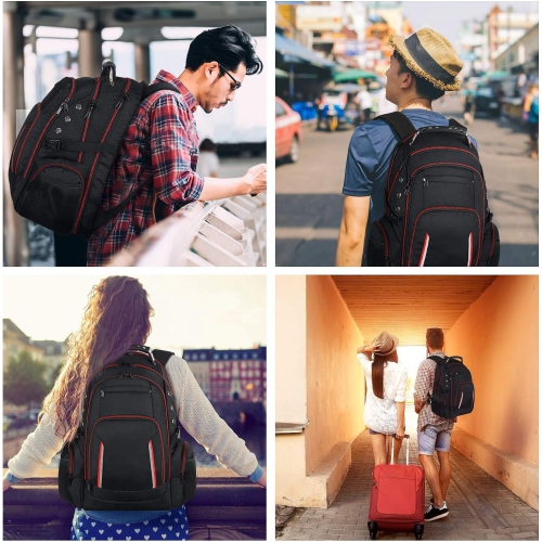 Laptop Backpack for Men, Large Travel Computer Backpack with USB Charging Port for Work Business Fits 17 Inch Notebook, Big College School Bookbag,