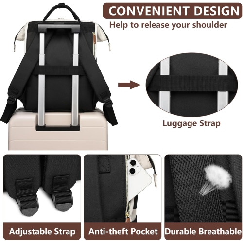 Backpack for Women 17 Inch Laptop Backpack Work Business Backpacks Purse Waterproof Computer College Carry on Backpacks Nurse Bag Backbag Casual