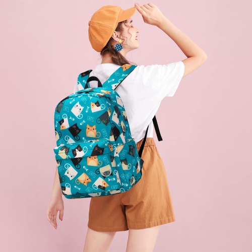 Cat Backpack for Girls Women, Teens School Bags Bookbags Ladies Laptop Backpacks