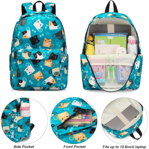 Cat Backpack for Girls Women, Teens School Bags Bookbags Ladies Laptop Backpacks