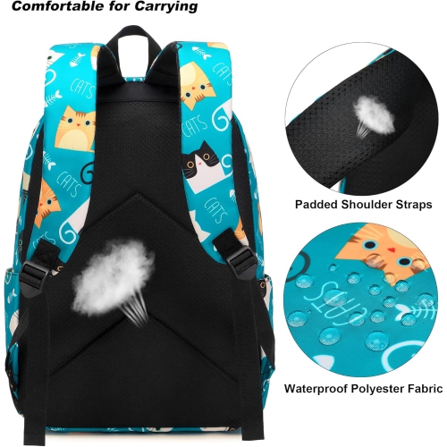 Cat Backpack for Girls Women, Teens School Bags Bookbags Ladies Laptop Backpacks
