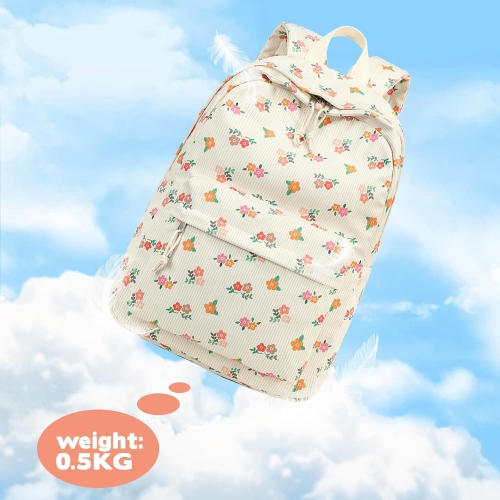 School Backpack Teen Girls Lightweight Bookbags Elementary Middle School College Back Pack Women Laptop Casual Daypacks, Flowers With Red Pink Yellow