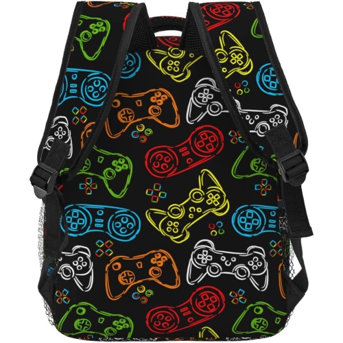 F Backpack School Bag For Students Teens Men Women Laptop Backpacks Travel Daypack Bag With Multiple Pockets, Video Game#05, One Size, Daypack