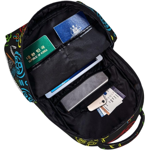 F Backpack School Bag For Students Teens Men Women Laptop Backpacks Travel Daypack Bag With Multiple Pockets, Video Game#05, One Size, Daypack