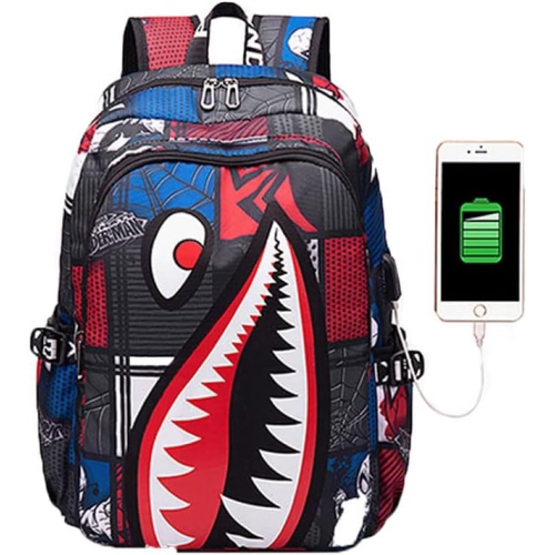 Boys' backpack School Backpack,Stylish backpack with USB port.Laptop Backpack can hold 15.6in Notebook