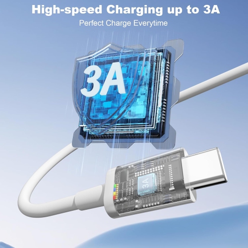 Paquet de 2 3 câbles de recharge pour iPhone 15 et 16; Câble USB-A à USB-C pour iPhone; Câble USB-C pour Samsung/iPad Pro/iPad Air Android; Câble de
