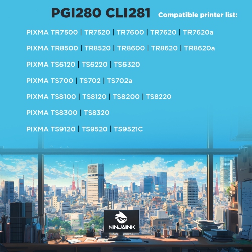 NINJA INK® Compatible with Canon 280 281 PGI-280XXL CLI-281XXL High Yield - Canon PIXMA TR7520 TR7620 TR8520 TR8620 TS6120 TS6220 TS6320 TS702 TS8120