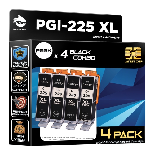 NINJA INK® Compatible with Canon PGI-225 CLI-226 PGI225 CLI226 PIXMA MG5220 MG6120 MG8120 IP4820 MX882 MG5120 MG8120B MG5320 MG6220 MG8220 MX712