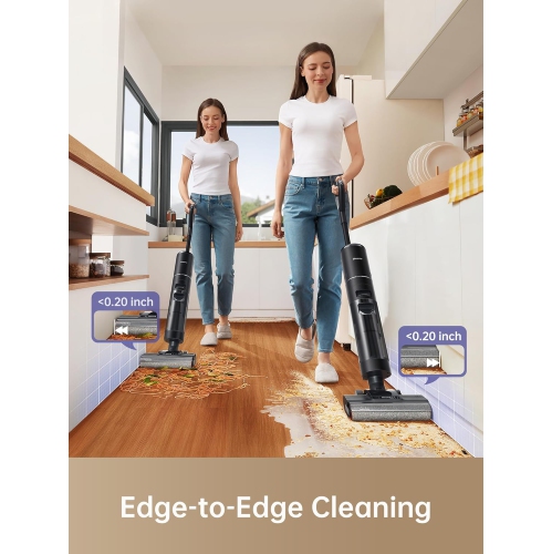 Dreame H12 Pro Mop Vacuum Combo for Hard Floors, Floor Washer with Smart Dirt Sensor, One-Step Edge to Edge Cleaning with Hot Air Drying,