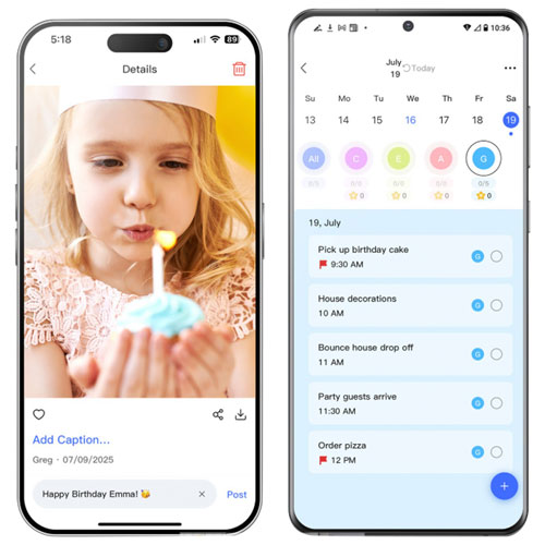 Cadre photo numérique Wi-Fi 32 Go 15,6 po à écran tactile d'Aluratek - Blanc