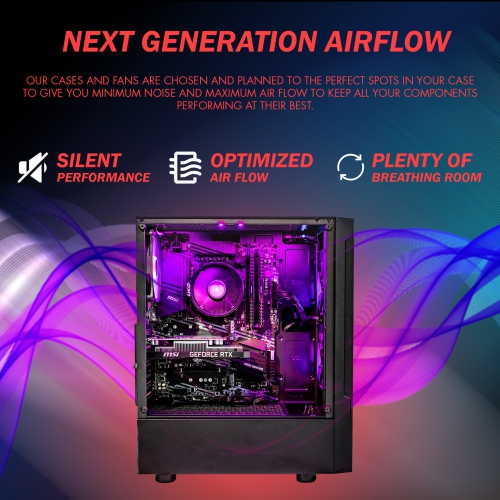 Gigatech Gaming Apollo 5 Gaming PC Desktop - AMD Ryzen 5 5500 4.2GHz 6-Core, NVIDIA RTX 3050 GPU Graphics Card, 16gb DDR4 3200MHz, 512GB SSD + 6TB