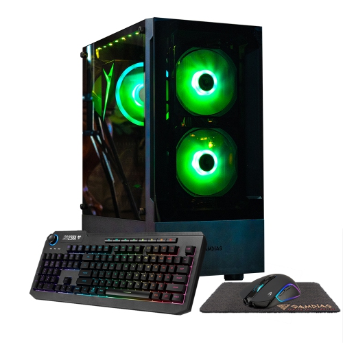 Gigatech Gaming Titan 3 Gaming PC Desktop - AMD Ryzen 5 5500 4.2GHz 6-Core, NVIDIA RTX 5060 GPU Graphics Card, 16gb DDR4 3200MHz, 512GB SSD, RGB,