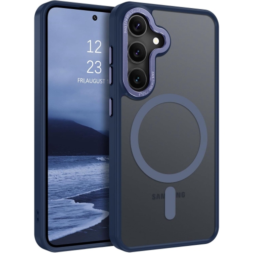 [CS] Étui magnétique en silicone mat avec MagSafe pour Samsung Galaxy S25 FE, bleu marine