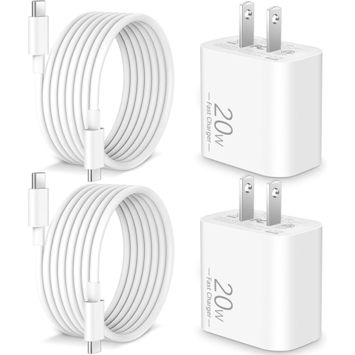 for iPhone 17 16 15 Pro Max Charger, 2 Pack 20W Fast Charging USB C Charger Block Wall Power Adapter + 6FT USB-C Cable for iPhone 17/17 Pro/17 Pro