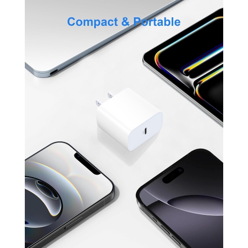for iPhone 17 16 15 Pro Max Charger, 2 Pack 20W Fast Charging USB C Charger Block Wall Power Adapter + 6FT USB-C Cable for iPhone 17/17 Pro/17 Pro
