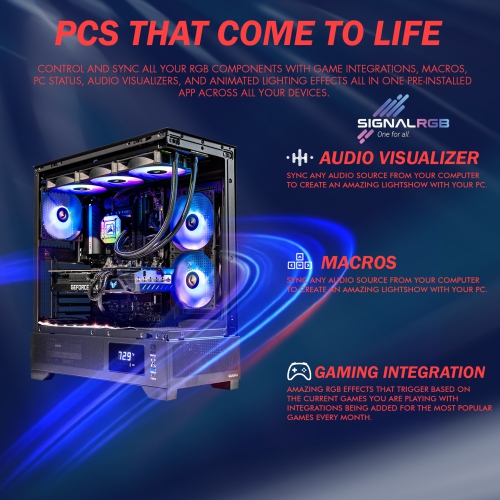 Gigatech Gaming Omega 5 Gaming PC Desktop Monitor Bundle - Intel Core Ultra 7 265K 5.5GHz 20-Core CPU, NVIDIA RTX 5070 TI GPU, 32GB DDR5 6000MHz, 1TB