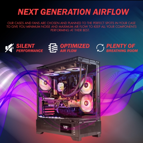 Gigatech Gaming Omega 5 Gaming PC Desktop Monitor Bundle - Intel Core Ultra 7 265K 5.5GHz 20-Core CPU, NVIDIA RTX 5070 TI GPU, 32GB DDR5 6000MHz, 1TB