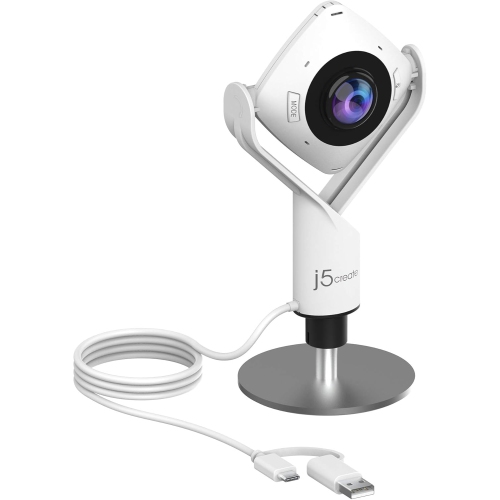 j5create 360 Degree All Around Meeting Webcam - 1080P HD Video Conference Camera with High Fidelity Microphone, USB-C | for Video Conferencing,