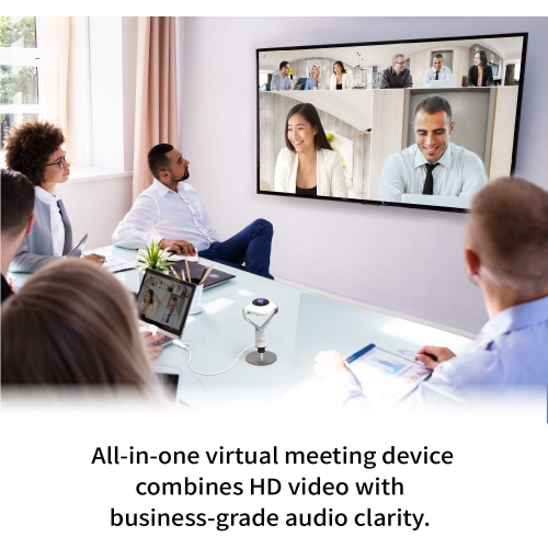 j5create 360 Degree All Around Meeting Webcam - 1080P HD Video Conference Camera with High Fidelity Microphone, USB-C | for Video Conferencing,