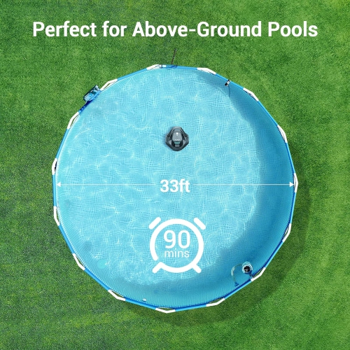 AIPER Seagull SE Cordless Robotic Pool Cleaner, Pool Vacuum Lasts 90 Mins, LED Indicator, Self-Parking, for Flat Above-Ground Pools up to 33 Feet -