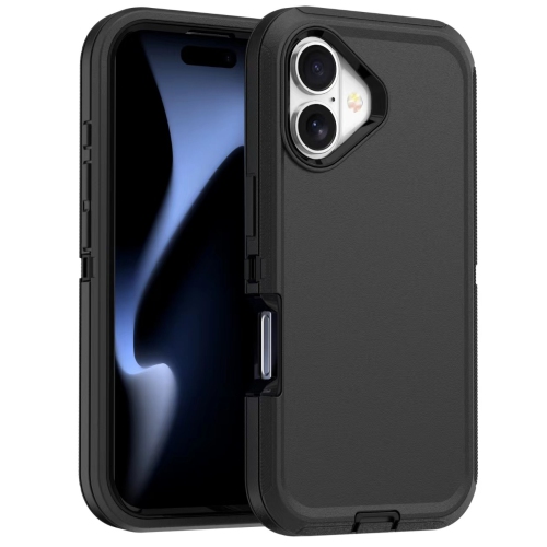 CSMART  [Cs] Triple 3 Layers Shockproof Heavy Duty Defender Hard Case for Iphone 17 In Black